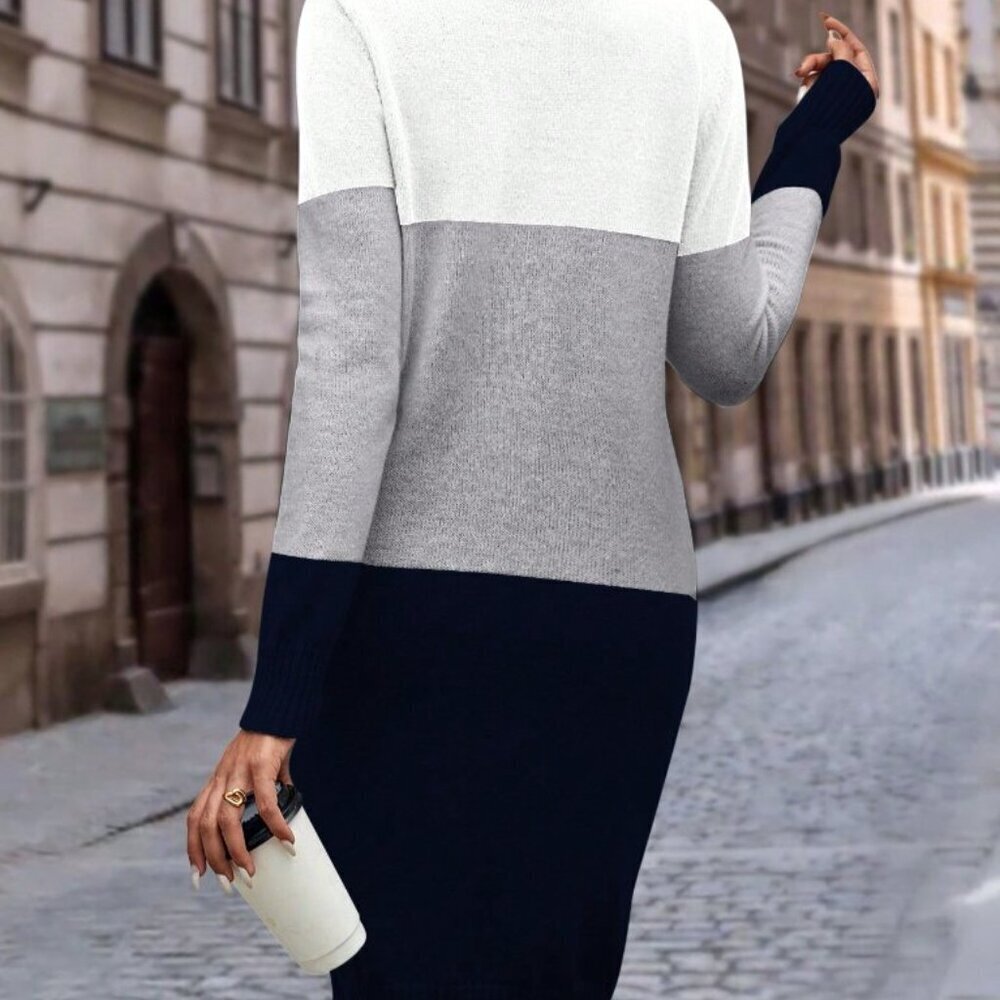 Multicolor Casual Women's Long Sleeve Color Block Cardigan - Picture 2 of 6